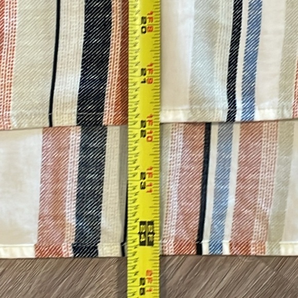 Bailey & Chloe Colorful Striped Lightweight High Low Hem Button Front Top - Picture 9 of 9